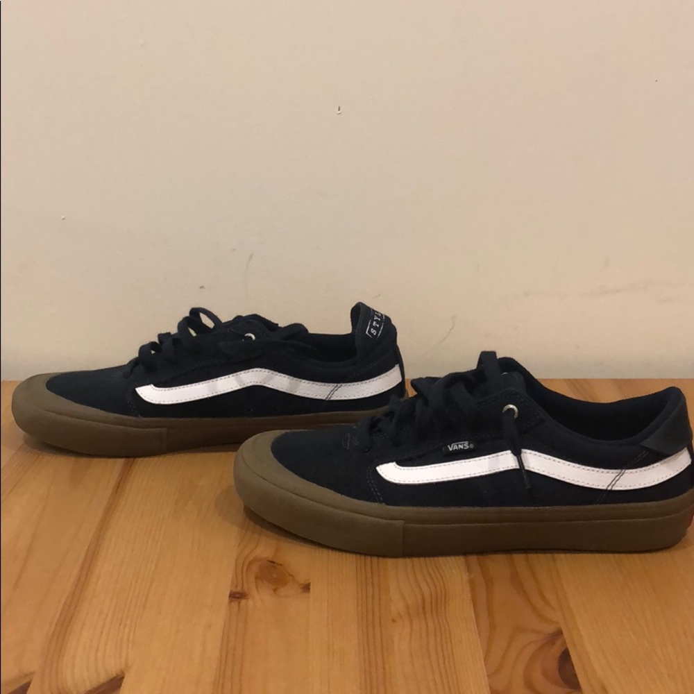 Navy Vans with Gum Soles - Size 10